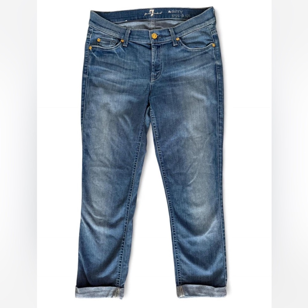 7 For All Mankind Skinny Crop and Roll Jeans
